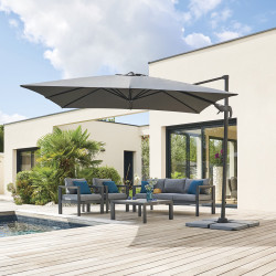 Parasol déporté 3 x 3 m Cayo ardoise Hespéride - Le Dépôt Bailleul