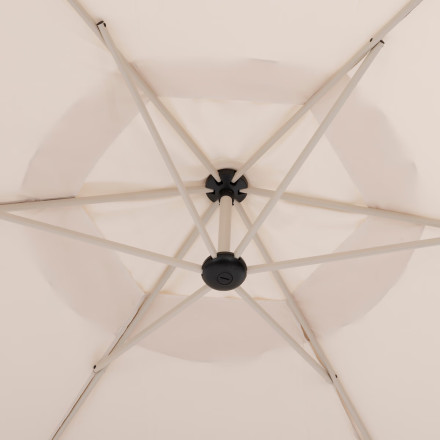 Parasol décentré rond Manoa blé et argile Hespéride - Le Dépôt Bailleul
