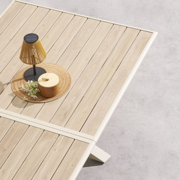 Table extérieure extensible 10p. Axiome effet bois et argile Hespéride - Le Dépôt Bailleul