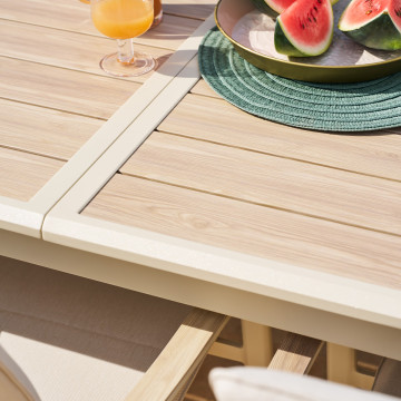 Table extérieure extensible 10p. Axiome effet bois et argile Hespéride - Le Dépôt Bailleul