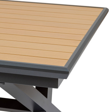Table extérieure extensible 12p. Axiome effet bois et graphite Hespéride - Le Dépôt Bailleul