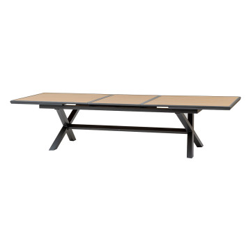 Table extérieure extensible 12p. Axiome effet bois et graphite Hespéride - Le Dépôt Bailleul
