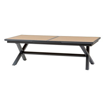 Table extérieure extensible 12p. Axiome effet bois et graphite Hespéride - Le Dépôt Bailleul