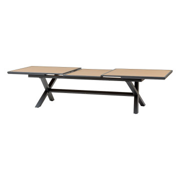 Table extérieure extensible 12p. Axiome effet bois et graphite Hespéride - Le Dépôt Bailleul