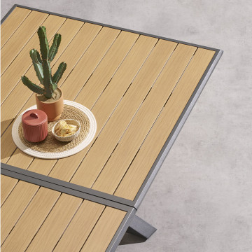 Table extérieure extensible 10p. Axiome effet bois et graphite Hespéride - Le Dépôt Bailleul