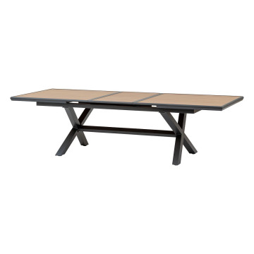 Table extérieure extensible 10p. Axiome effet bois et graphite Hespéride - Le Dépôt Bailleul