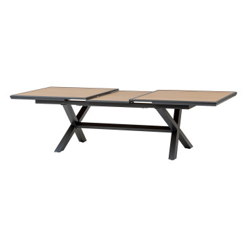 Table extérieure extensible 10p. Axiome effet bois et graphite Hespéride - Le Dépôt Bailleul