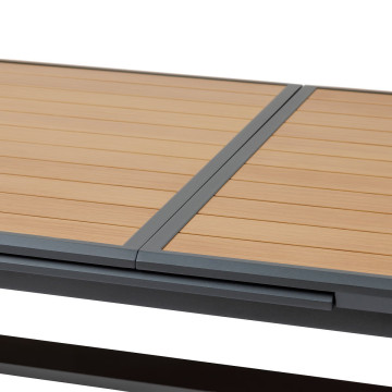 Table extérieure extensible 10p. Axiome effet bois et graphite Hespéride - Le Dépôt Bailleul