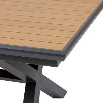Table extérieure extensible 10p. Axiome effet bois et graphite Hespéride - Le Dépôt Bailleul