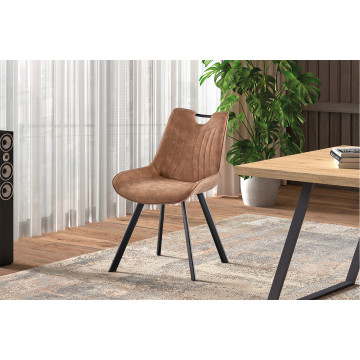 Chaise Pablo avec poignée brun foncé - Le Dépôt Bailleul