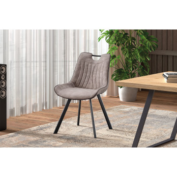 Chaise Pablo avec poignée gris clair - Le Dépôt Bailleul