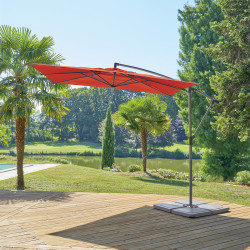 Parasol décentré carré Manoa ambre Hespéride - Le Dépôt Bailleul