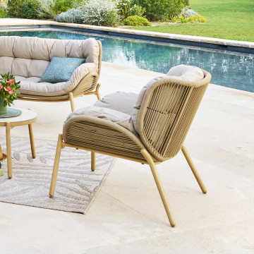 Fauteuil de jardin 1 place Meloane taupe Hespéride - Le Dépôt Bailleul