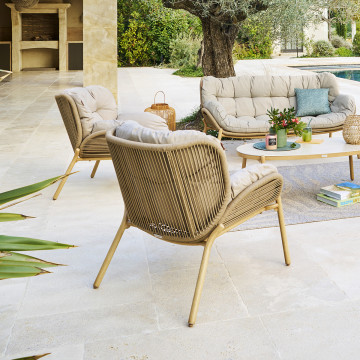 Fauteuil de jardin 1 place Meloane taupe Hespéride - Le Dépôt Bailleul