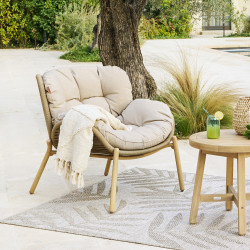 Fauteuil de jardin 1 place Meloane taupe Hespéride - Le Dépôt Bailleul