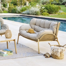 Canapé de jardin 2 places Meloane taupe Hespéride - Le Dépôt Bailleul