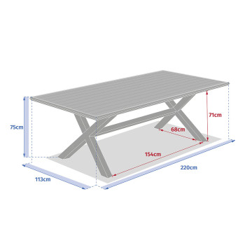 Table extérieure fixe Axiome 8p. pierre vanille/praline Hespéride - Le Dépôt Bailleul