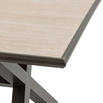 Table extérieure fixe Axiome 8p. pierre vanille/praline Hespéride - Le Dépôt Bailleul
