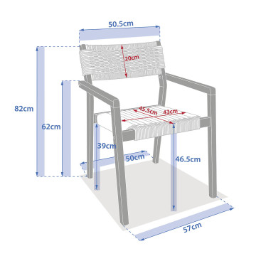 Fauteuil repas empilable Temeira rotin et acacia Hespéride - Le Dépôt Bailleul