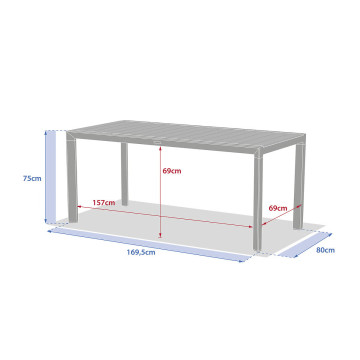 Table fixe 6p Evasion lin/argile Hespéride - Le Dépôt Bailleul