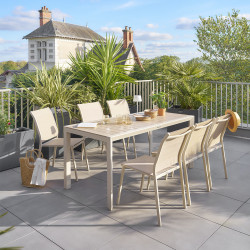 Table fixe 6p Evasion lin/argile Hespéride - Le Dépôt Bailleul