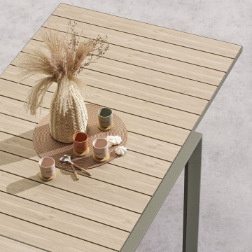 Table extensible 10 places Evasion effet bois lin/laurier Hespéride - Le Dépôt Bailleul