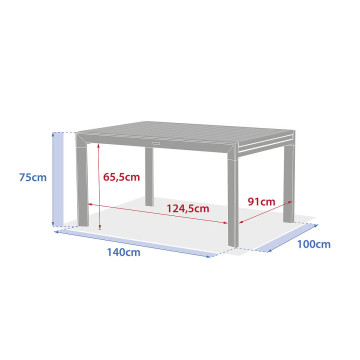 Table extensible 10 places Evasion effet bois lin/laurier Hespéride - Le Dépôt Bailleul