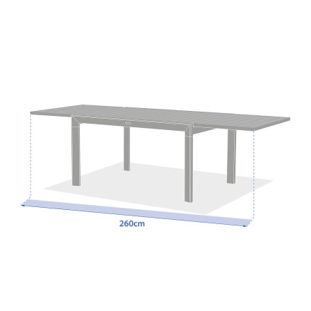 Table extensible 10 places Evasion effet bois lin/laurier Hespéride - Le Dépôt Bailleul