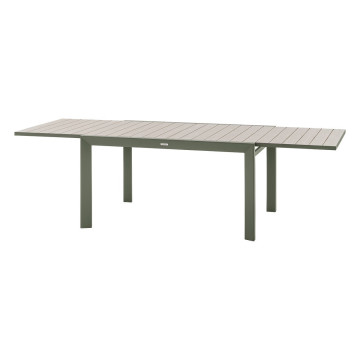 Table extensible 10 places Evasion effet bois lin/laurier Hespéride - Le Dépôt Bailleul