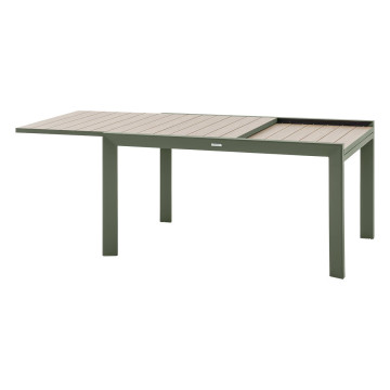 Table extensible 10 places Evasion effet bois lin/laurier Hespéride - Le Dépôt Bailleul