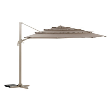 Parasol 4x3 m Melhia multi toiles oléfine lin/argile Hespéride - Le Dépôt Bailleul