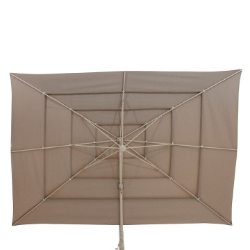 Parasol 4x3 m Melhia multi toiles oléfine lin/argile Hespéride - Le Dépôt Bailleul