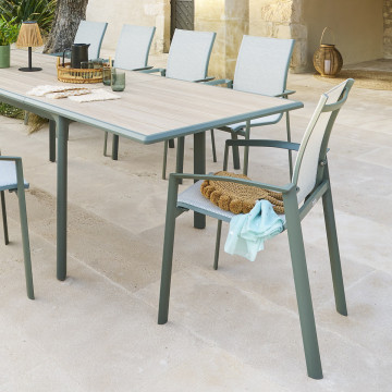 Fauteuil extérieur Axant athéa/vert laurier Hespéride - Le Dépôt Bailleul