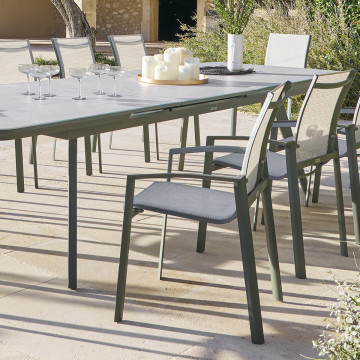 Fauteuil extérieur Axant athéa/vert laurier Hespéride - Le Dépôt Bailleul