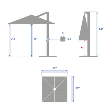 Parasol déporté 3 x 3 m Cayo blé Hespéride - Le Dépôt Bailleul