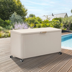 Coffre de rangement extérieur 510L Edenio argile Hespéride - Le Dépôt Bailleul