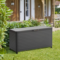 Coffre de rangement extérieur 670L Edenio graphite Hespéride - Le Dépôt Bailleul