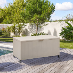 Coffre de rangement extérieur 1070L Edenio argile Hespéride - Le Dépôt Bailleul