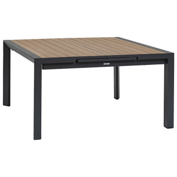 Table de jardin extensible carrée Evasion honey / graphite Hespéride - Le Dépôt Bailleul