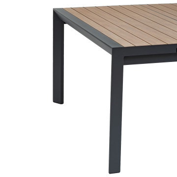 Table de jardin extensible carrée Evasion honey / graphite Hespéride - Le Dépôt Bailleul