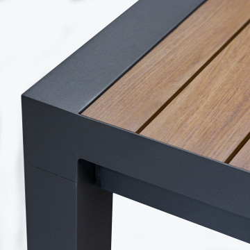 Table de jardin extensible carrée Evasion honey / graphite Hespéride - Le Dépôt Bailleul