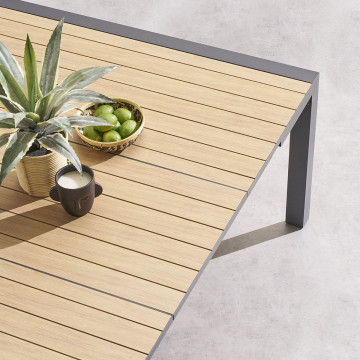 Table de jardin extensible carrée Evasion honey / graphite Hespéride - Le Dépôt Bailleul