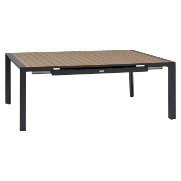Table de jardin extensible carrée Evasion honey / graphite Hespéride - Le Dépôt Bailleul