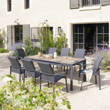 Table de jardin extensible 8p. Evasion honey et graphite Hespéride - Le Dépôt Bailleul