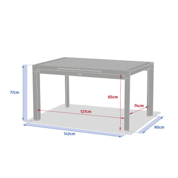 Table de jardin extensible 8p. Evasion lin et argile Hespéride - Le Dépôt Bailleul