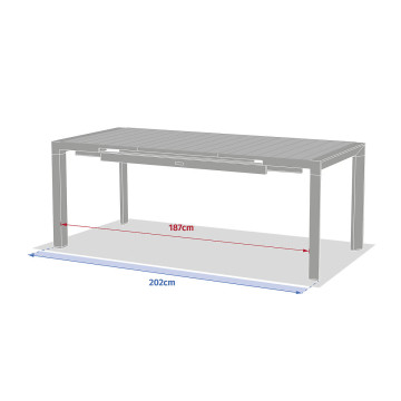 Table de jardin extensible 8p. Evasion lin et argile Hespéride - Le Dépôt Bailleul