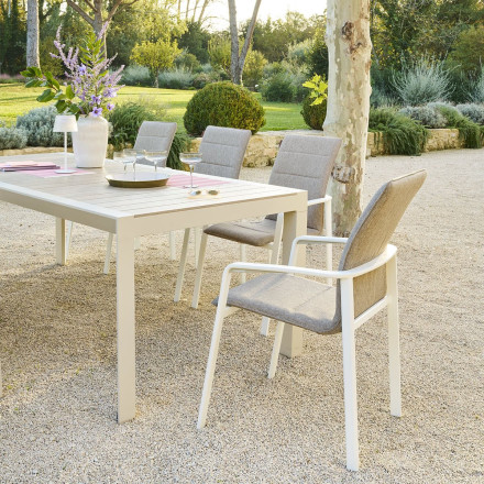 Table fixe 8p Evasion lin/argile Hespéride - Le Dépôt Bailleul