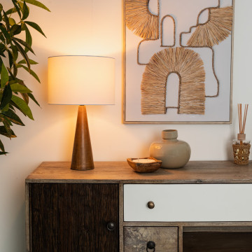 Lampe en bois H46 Aina Atmosphera - Le Dépôt Bailleul