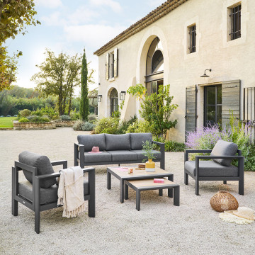 Fauteuil salon extérieur Evasion graphite Hespéride - Le Dépôt Bailleul