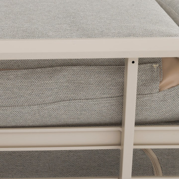 Salon de jardin 5 places Axiome beige et argile Hespéride - Le Dépôt Bailleul